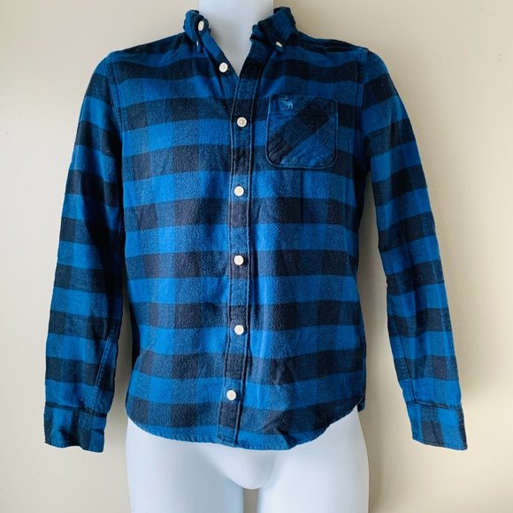 🇺🇸 ABERCROMBIE KIDS flannel buffalo shirt 13/14 - Picture 4 of 15